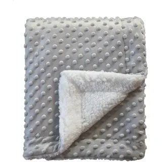 CREVENT Gemütliche, weiche, warme Sherpa-Babydecke für Kleinkinder, Kinderbett, Kinderwagen, Geschenke für Babys, Jungen, für alle Jahreszeiten (75cmX100cm, hellgrauer Punkt)