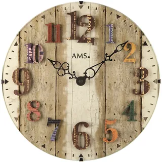 AMS Quarz-Wanduhr, Quarzwerk, D30x4cm, 9423
