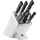 Vier Sterne Selbstschärfender Messerblock 7-tlg. Weiß