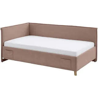 Meise Möbel meise.möbel Polsterbett mit trendiger Kederumrahmung ¦ rosa/pink ¦ Maße cm B: 103 H: 90
