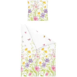 BIERBAUM Bettwäsche »3337« 2 Stk. tlg. Seersucker, 100 % Baumwolle, pflegeleicht, bügelfrei BIERBAUM kiwi B/L: cm x cm