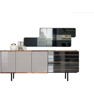 Weiß Anrichte Sideboard mit Spiegel Kommode Schrank Holz Esszimmer JVmoebel - Beige