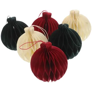 KONTONTY 6 Stück Teiliges Weihnachts-honigwaben Deko Kugeln aus Papier Vielseitige Hängende Ornamente für Weihnachtsbaum und Party Robuste Wiederverwendbare Centerpiece Dekoration für