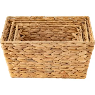 Echtwerk Aufbewahrungskorb 3er-Set Rechteckig 37 x 22 x 20 cm braun
