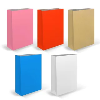 m-office Papiertüten, Kraftpapiertüten für Geburtstagsgeschenke, Papiertüten für Lebensmittelgeschäfte, Veranstaltungen oder Bastelarbeiten, m-office (x25 Stück Mix, 150 x 300 x 60 mm)