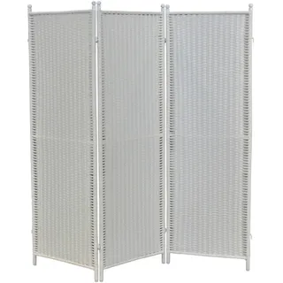 Gardenson Paravent , Weiß , Metall , 183x183 cm , Scharniere in beide Richtungen drehbar , Wohnzimmer, Raumteiler, Paravents