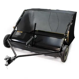 Wiltec Rasenkehrmaschine mit 120 cm Kehrbreite, Rasenkehrer für Aufsitzmäher, Laubsammler mit 415 l Auffangnetz Laubkehrmaschine für Rasentraktor