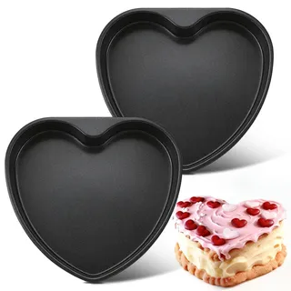 Joyfair Backform Herz, 2 Stück Hochwertige Antihaft Herzbackform Set, 25,6 x 24 x 5 cm, Herzform Kuchenform für Valentine, Geburtstage & Romantische Anlässe, Hitzebeständig & Gleichmäßiges Backen