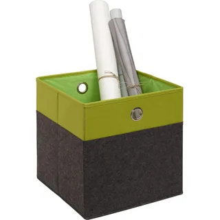 Carryhome Faltbox , Anthrazit, Grün , Metall, Textil, Karton , 32x32x32 cm , faltbar , Ordnen & Aufbewahren, Kleideraufbewahrung, Faltboxen & Hängeaufbewahrung