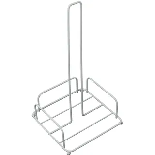 DRW Quadratischer Küchenrollenhalter aus Metall in Weiß, 16 x 16 x 31 cm