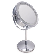Airel Schminkspiegel | Spiegel Vergrößern | Siegel Beleuchtete 2 in 1 | Kosmetikspiegel mit LED - Licht | 360 Grad Einstellbare Drehung | Duschspiegel Rasierspiegel | Standspiegel Make up