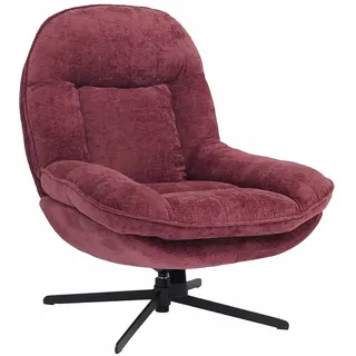 Mendler Relaxsessel HWC-P32 Chenille 80 x 98 x 90 cm Beere drehbar