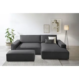 Home Affaire »SHERWOOD XXL tief, L-Form, Schlaffunktion, Bigsofa, Cord, Leinenoptik« stellbar zum Schlafsofa (Krokodilverbinder), Cord, Leinenoptik