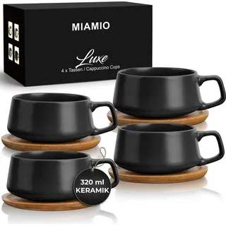 MiaMio Kaffeetasse 0,32 l Schwarz 4 St.