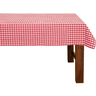 FILU Tischdecke 130 x 220 cm Rot/Weiß kariert (Farbe und Größe wählbar) - hochwertig gefertigtes Tischtuch aus 100% Baumwolle