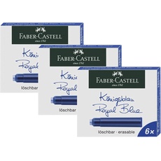 Faber-Castell 185506 - Tintenpatronen Standard (3er Pack (Königsblau), Standard)