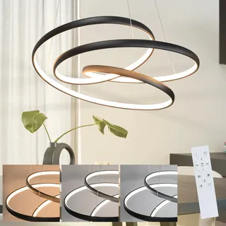 ZMH LED Pendelleuchte Esszimmer Schwarz Dimmbar mit Fernbedienung Hängelampe 55W Hängeleuchte Esstisch Modern Pendellampe für Wohnzimmer Schlafzimmer - Weiß