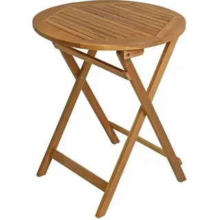 Balkontisch Klapptisch Holztisch Ø 57 cm Rund Gartentisch Tisch Akazie 72,5 cm - Braun