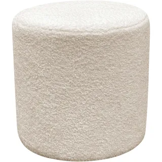 Novel Pouf , Weiß , Textil, Holzwerkstoff , Uni , 35x35 cm , Indoor, Sitzfläche gepolstert, formstabil , Wohnzimmer, Sessel, Hocker & Hockerbänke, Poufs