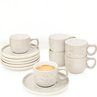 sänger Key West Espresso-Set 12-tlg. Creme mit Sandstruktur