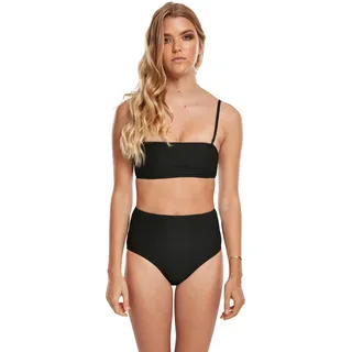 Urban Classics Ladies High Waist Bandeau Bikini Black XS