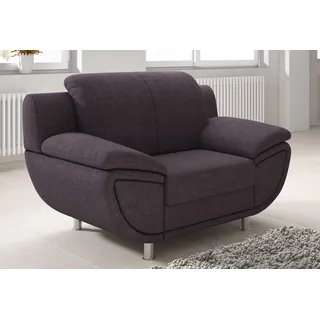 TRENDMANUFAKTUR Sessel TRENDMANUFAKTUR "Rondo II, Loungesessel zeitlos und bequem", braun (rosybraun), B:121cm H:85cm T:94cm, Struktur (100% Polyester), Sessel, Polstersessel XXL-Sessel, wahlweise mit komfortablem Federkern, mit extra breiten Armlehnen