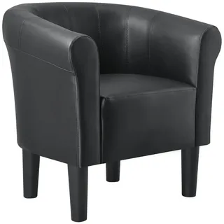 [en.casa] Relaxsessel Jelgava Kunstleder 70 x 70 x 58 cm Schwarz