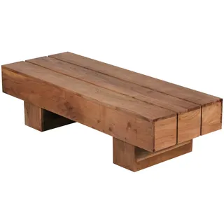 FineBuy Couchtisch Massivholz 120cm breit Wohnzimmertisch Landhaus Beistelltisch