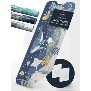 Homerella Homerella® Badewannenmatte rutschfest 100% BPA frei inkl. 2 Haken zum Aufhängen 100x40cm - Antirutschmatte Badewanne hautsensitiv & schimmelresistent (Deep Blue Sea)