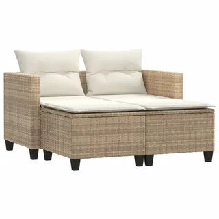 vidaXL Gartensofa 2-Sitzer Loungeset beige