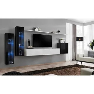 Design Weiß Wandschrank Wandregal TV-Ständer Luxus Wohnzimmer Vitrine Neu - Weiß