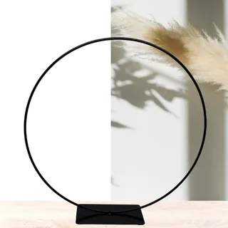 Bada Bing Dekoring mit Fuß in Schwarz - Metallring zum Hinstellen mit Ø ca. 30 cm -vielseitige Dekoration für Trockenblumen Kranz - Tischdeko Osterdeko Frühling Ostern - Ring zum DIY Basteln