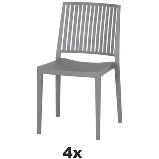 Siena Garden Stapelstuhl , Grau , Kunststoff , 57x80x56 cm , stapelbar, gastro- und objekttauglich, wetterbeständig, UV-beständig , Gartenmöbel, Balkonmöbel, Balkonstühle