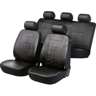 Walser Auto-Sitzbezug Komplettset Soft Nappa, Auto-Schonbezüge für Normalsitze, 2 Vordersitzbezüge, 1 Rücksitzbezug aus Kunstleder, Sitzschoner-Auto