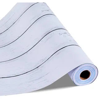 VEVOR Tapete selbstklebend, 45 cm x 15 m, Wandtapete, Klebefolie mit weißer Holzoptik, Möbelfolie, Möbelaufkleber, dekorative Vinylrolle für Schlafzimmer, Küche, Büro, Badezimmer, Schreibtisch