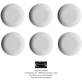 Rosenthal - mesh Weiß - Set 6 Geschirr Teller Frucht Dessert CM 21 -