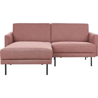 BELIANI Ecksofa Rosa Stoff Rechtsseitig 2-Sitzer Sofa mit Schwarzen Metallfüßen Glamour Modern Wohnzimmer Büro Arbeitszimmer Wohnküche Esszimmer - Rosa, Schwarz