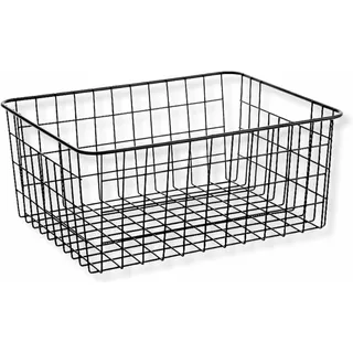 PARENCE.- Aufbewahrungskorb aus Metall – Rechteckiger Organizer 36x29x15,5 cm – Mehrzweck-Aufbewahrungskorb für Bad, Büro, Küche und Dekoration – Mattes Finish