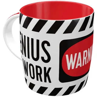Nostalgic-Art Retro Kaffeebecher, 330 ml, Genius at Work – Geschenk-Idee für Gamer, Keramik-Tasse für Kaffee, Vintage Design mit Spruch