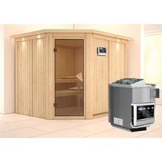 Bild von Sauna Malin 68mm Kranz Ofen 9kW Bio Tür classic