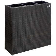 Bild von Raumteiler Pflanzkübel Polyrattan 76 x 26 x 73 cm anthrazit