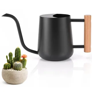 1L Gießkanne für Zimmerpflanzen Blumen Giesskanne Pflanzen Sukkulenten | Gießkanne Edelstahl Metall Gießkanne Langem Auslauf Klein Gießkanne für Indoor Outdoor Garten Schwarz 1000ml Haus