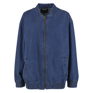 URBAN CLASSICS Oversized Skater Jacke - Mid Deep Blue Washed - L