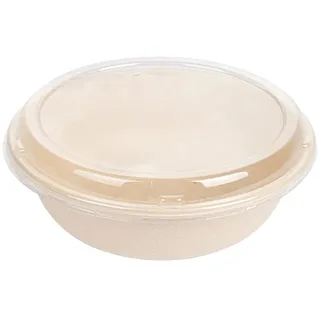 50 Stück - Kombi-Salatschüsseln+Deckel 'Bionic' 950 ml Ø 19 x 7,8 cm Natural Bagazo