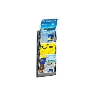 PAPERFLOW Wandprospekthalter Integral silber DIN A4 4 Fächern 23,2 x 9,0 x 73,0 cm, 1 St.