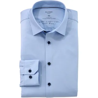 OLYMP Businesshemd "No. Six 24/Seven super slim" in bequemer Jersey-Qualität, hellblau