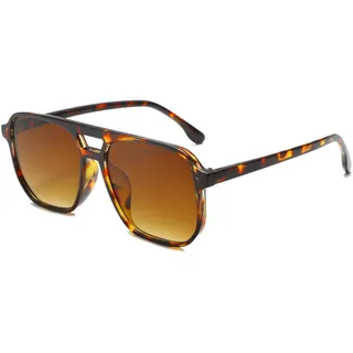 Long Keeper Retro Pilotenbrille Eckige Sonnenbrille Pilot Herren Damen Klassisch 70er Quadratische Sonnenbrille Retro Brille Pilotenform mit UV400 Schutz