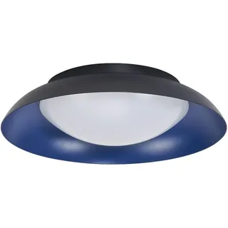 LEDVANCE Orbis Plate LED-Deckenleuchte, schwarz-blau, 19W, 1000lm, 3000K, 310mm, 830 freundliches Warmweiß, durch Kicken in 3-Stufen dimmbar, IP20 Schutz, Montageschrauben und Dübel inklusive