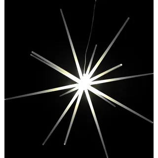 3D LED Stern zum Hängen Weihnachtsbeleuchtung DIA 51cm Außen Batterie - Weiß