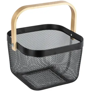 Wenko Bambusa Aufbewahrungskorb 25 x 25 x 17 cm schwarz